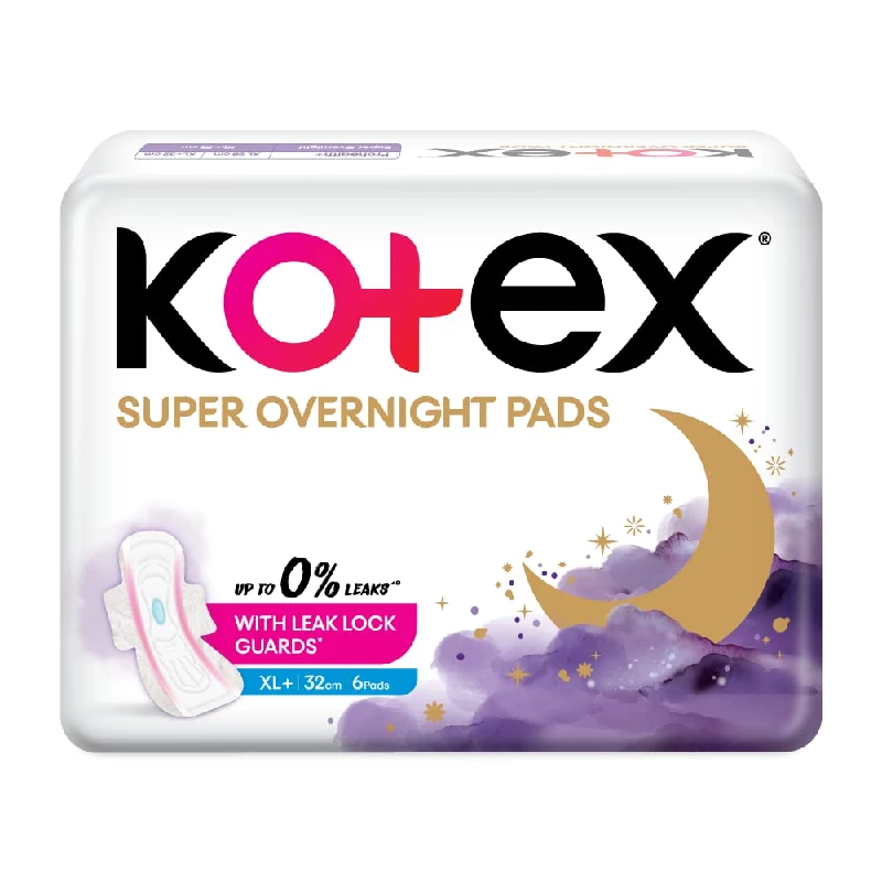 Kotex Super Overnight Ultra thin Sanitary Pads, 6 Pads-1.webp